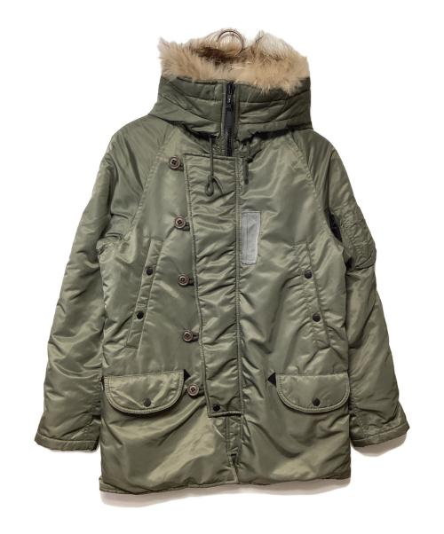 HOUSTON（ヒューストン）HOUSTON (ヒューストン) N-3Bタイプコート セージグリーン サイズ:MEDIUMの古着・服飾アイテム