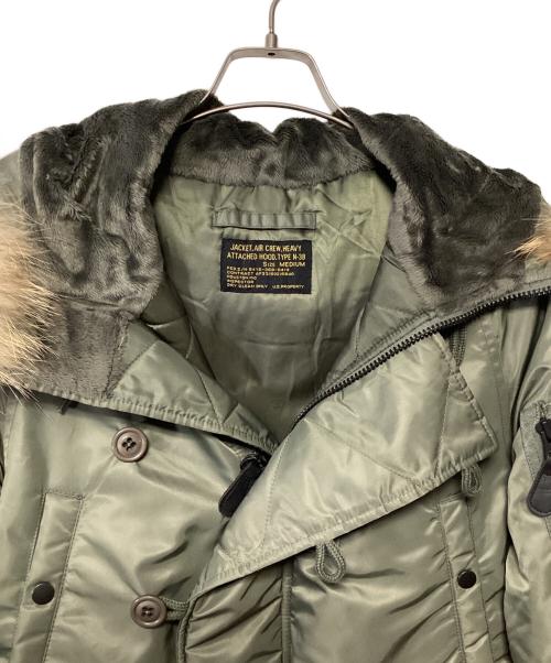 HOUSTON（ヒューストン）HOUSTON (ヒューストン) N-3Bタイプコート セージグリーン サイズ:MEDIUMの古着・服飾アイテム