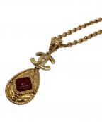 CHANELシャネル）の古着「ブローチネックレス」｜ゴールド×レッド