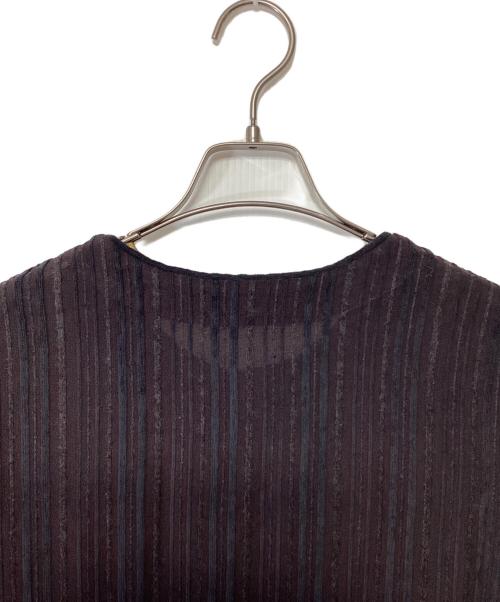 ISSEY MIYAKE HaaT（イッセイミヤケハート）ISSEY MIYAKE HaaT (イッセイミヤケハート) 長袖チュニックブラウス ブラウン×ネイビー サイズ:3の古着・服飾アイテム