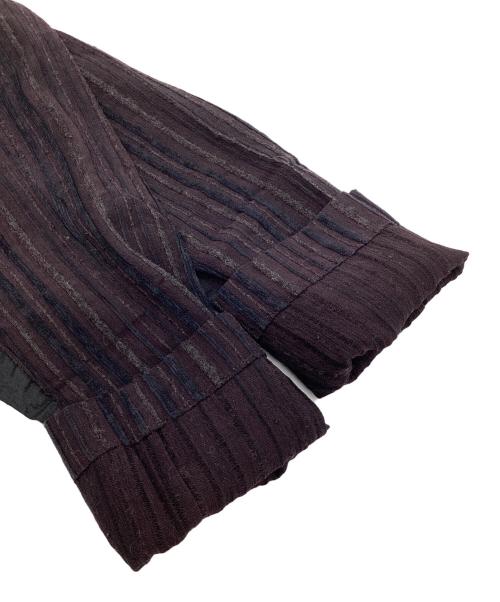 ISSEY MIYAKE HaaT（イッセイミヤケハート）ISSEY MIYAKE HaaT (イッセイミヤケハート) 長袖チュニックブラウス ブラウン×ネイビー サイズ:3の古着・服飾アイテム