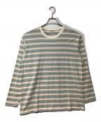 AURALEEオーラリー）の古着「GRADIENT STRIPE JERSEY L/S TEE」｜ベージュ×グリーン