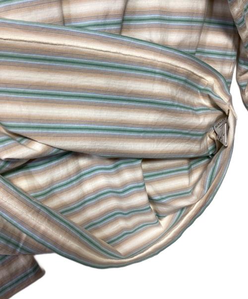 AURALEE（オーラリー）AURALEE (オーラリー) GRADIENT STRIPE JERSEY L/S TEE ベージュ×グリーン サイズ:4の古着・服飾アイテム