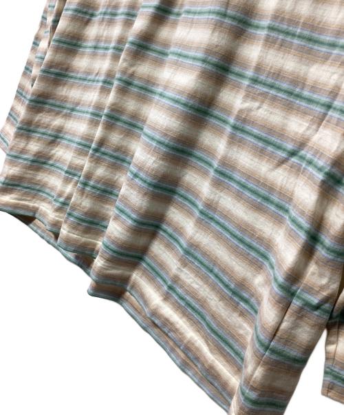 AURALEE（オーラリー）AURALEE (オーラリー) GRADIENT STRIPE JERSEY L/S TEE ベージュ×グリーン サイズ:4の古着・服飾アイテム
