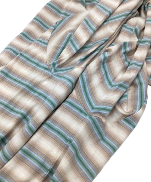 AURALEE（オーラリー）AURALEE (オーラリー) GRADIENT STRIPE JERSEY L/S TEE ベージュ×グリーン サイズ:4の古着・服飾アイテム