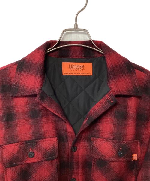 UNIVERSAL OVERALL（ユニバーサルオーバーオール）UNIVERSAL OVERALL (ユニバーサルオーバーオール) シャツジャケット レッド×ブラック サイズ:Lの古着・服飾アイテム