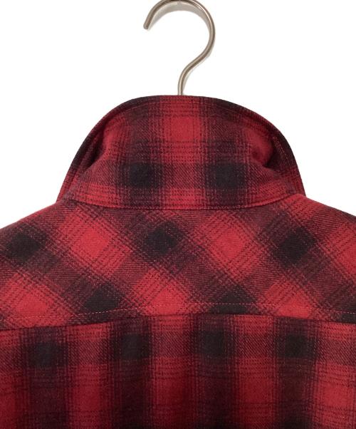 UNIVERSAL OVERALL（ユニバーサルオーバーオール）UNIVERSAL OVERALL (ユニバーサルオーバーオール) シャツジャケット レッド×ブラック サイズ:Lの古着・服飾アイテム