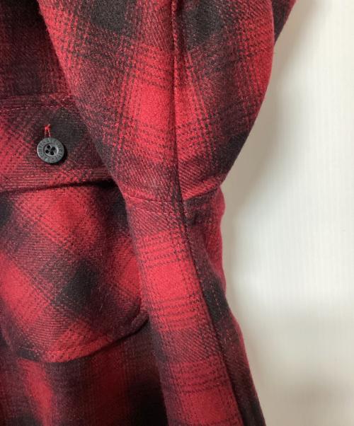 UNIVERSAL OVERALL（ユニバーサルオーバーオール）UNIVERSAL OVERALL (ユニバーサルオーバーオール) シャツジャケット レッド×ブラック サイズ:Lの古着・服飾アイテム