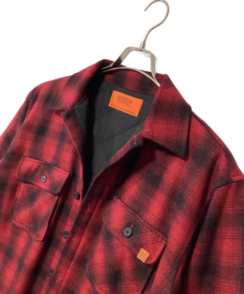 UNIVERSAL OVERALL（ユニバーサルオーバーオール）UNIVERSAL OVERALL (ユニバーサルオーバーオール) シャツジャケット レッド×ブラック サイズ:Lの古着・服飾アイテム