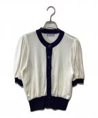 Yves Saint Laurentイヴサンローラン）の古着「カーディガン」｜ホワイト×ネイビー