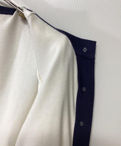 Yves Saint Laurent（イヴサンローラン）Yves Saint Laurent (イヴサンローラン) カーディガン ホワイト×ネイビー サイズ:Mの古着・服飾アイテム