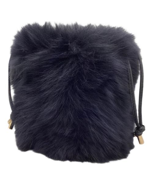 DRAWER（ドゥロワー）DRAWER (ドゥロワー) ファーポーチ ネイビーの古着・服飾アイテム