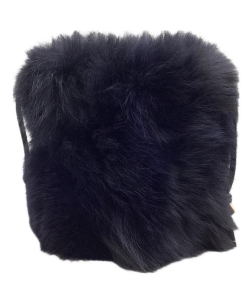 DRAWER（ドゥロワー）DRAWER (ドゥロワー) ファーポーチ ネイビーの古着・服飾アイテム