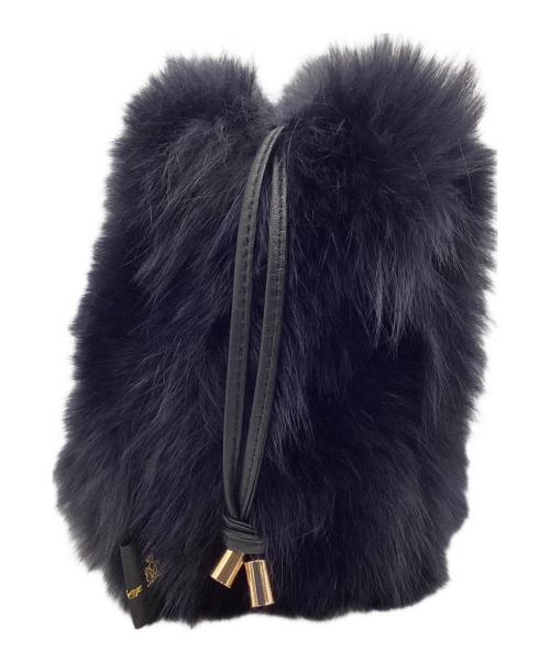 DRAWER（ドゥロワー）DRAWER (ドゥロワー) ファーポーチ ネイビーの古着・服飾アイテム