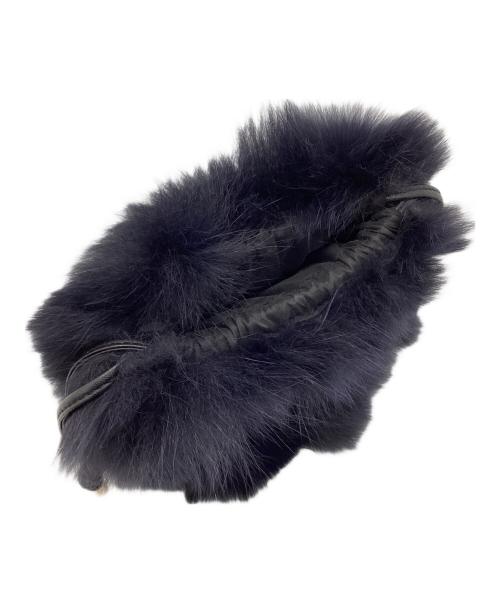 DRAWER（ドゥロワー）DRAWER (ドゥロワー) ファーポーチ ネイビーの古着・服飾アイテム