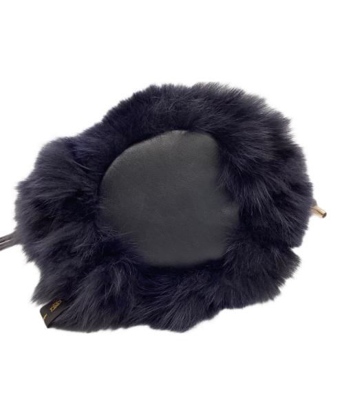 DRAWER（ドゥロワー）DRAWER (ドゥロワー) ファーポーチ ネイビーの古着・服飾アイテム