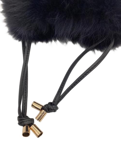 DRAWER（ドゥロワー）DRAWER (ドゥロワー) ファーポーチ ネイビーの古着・服飾アイテム