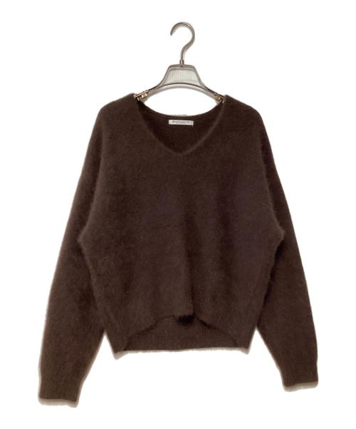 BEAUTY&YOUTH（ビューティーアンドユース）BEAUTY&YOUTH (ビューティーアンドユース) ヘアリーVネックニットプルオーバー ブラウン サイズ:記載なしの古着・服飾アイテム