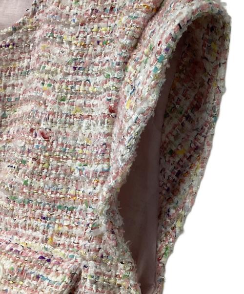 NOISE MAKER（ノイズメーカー）NOISE MAKER (ノイズメーカー) ツイードスリーブレスジャケット ライトピンク サイズ:36の古着・服飾アイテム