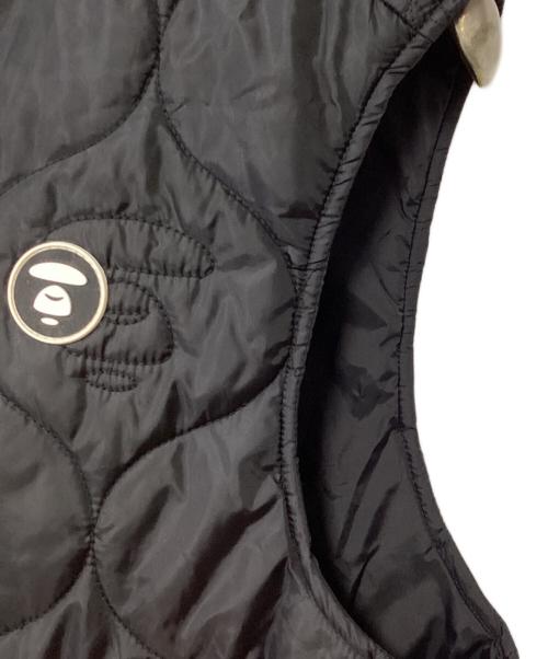 A BATHING APE（ア ベイシング エイプ）A BATHING APE (ア ベイシング エイプ) キルティングベスト ブラック×オレンジ サイズ:Mの古着・服飾アイテム