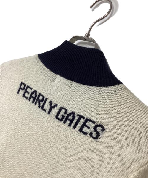 PEARLY GATES（パーリーゲイツ）PEARLY GATES (パーリーゲイツ) ニットジャケット アイボリー×ブラック サイズ:4の古着・服飾アイテム