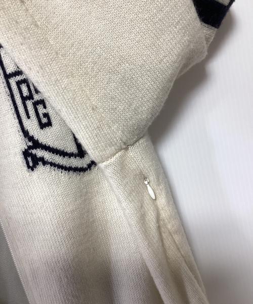 PEARLY GATES（パーリーゲイツ）PEARLY GATES (パーリーゲイツ) ニットジャケット アイボリー×ブラック サイズ:4の古着・服飾アイテム