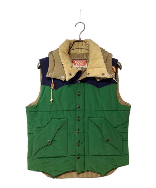 SUGAR CANE（シュガーケーン）SUGAR CANE (シュガーケーン) 中綿ベスト ネイビー×グリーン サイズ:Lの古着・服飾アイテム