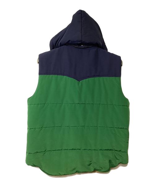 SUGAR CANE（シュガーケーン）SUGAR CANE (シュガーケーン) 中綿ベスト ネイビー×グリーン サイズ:Lの古着・服飾アイテム