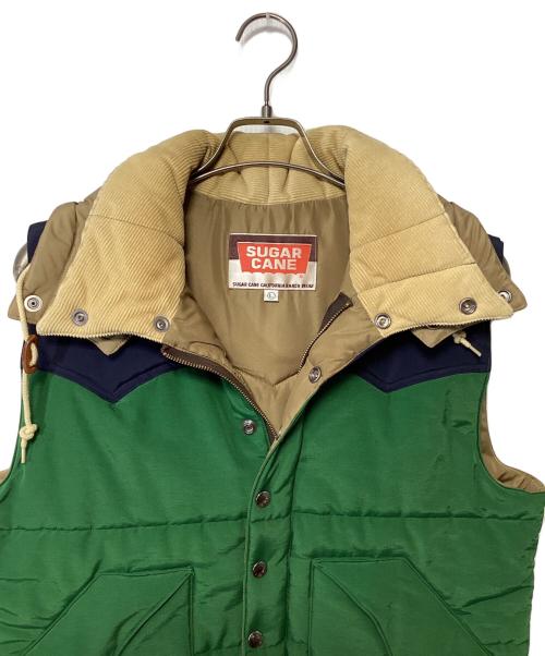 SUGAR CANE（シュガーケーン）SUGAR CANE (シュガーケーン) 中綿ベスト ネイビー×グリーン サイズ:Lの古着・服飾アイテム