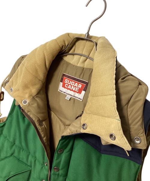 SUGAR CANE（シュガーケーン）SUGAR CANE (シュガーケーン) 中綿ベスト ネイビー×グリーン サイズ:Lの古着・服飾アイテム