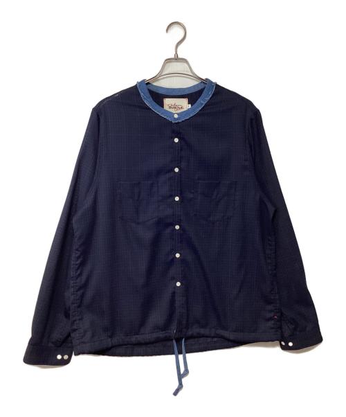 SUBTLE（サートル）SUBTLE (サートル) 長袖シャツ ネイビー×ブルー サイズ:03の古着・服飾アイテム