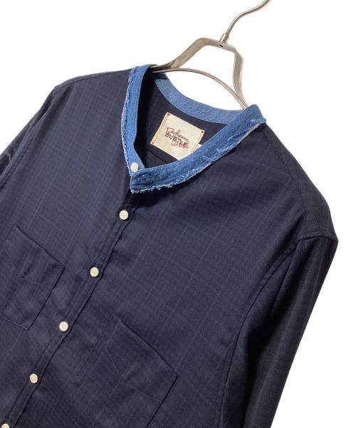 SUBTLE（サートル）SUBTLE (サートル) 長袖シャツ ネイビー×ブルー サイズ:03の古着・服飾アイテム