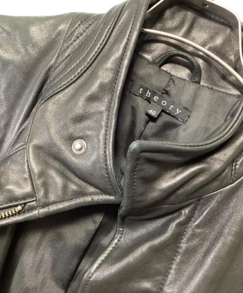 theory（セオリー）theory (セオリー) レザーコート ブラック サイズ:40の古着・服飾アイテム