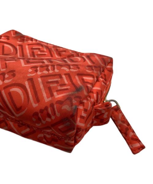 FENDI（フェンディ）FENDI (フェンディ) SKIMS (スキムス) メイクポーチ レッドの古着・服飾アイテム