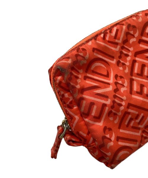 FENDI（フェンディ）FENDI (フェンディ) SKIMS (スキムス) メイクポーチ レッドの古着・服飾アイテム