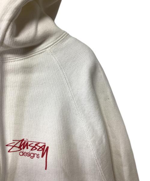 stussy（ステューシー）stussy (ステューシー) プルオーバーパーカー ホワイト サイズ:SIZE Mの古着・服飾アイテム