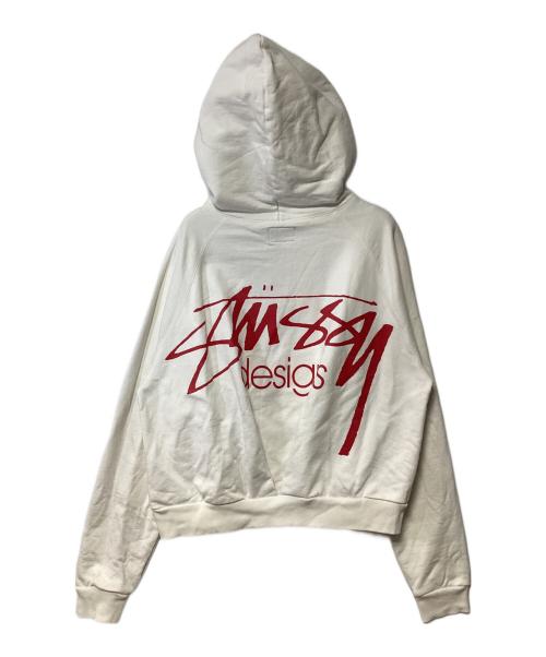 stussy（ステューシー）stussy (ステューシー) プルオーバーパーカー ホワイト サイズ:SIZE Mの古着・服飾アイテム