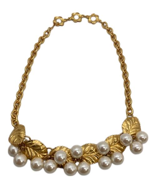 KENZO（ケンゾー）KENZO (ケンゾー) リーフモチーフパールネックレス ゴールド(カラー)の古着・服飾アイテム