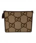 GUCCIグッチ）の古着「クラッチバッグ」｜ベージュ×ブラウン
