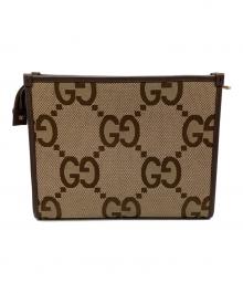 GUCCI（グッチ）の古着「クラッチバッグ」｜ベージュ×ブラウン