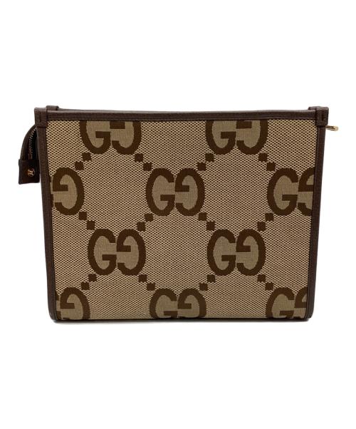 GUCCI（グッチ）GUCCI (グッチ) クラッチバッグ ベージュ×ブラウンの古着・服飾アイテム