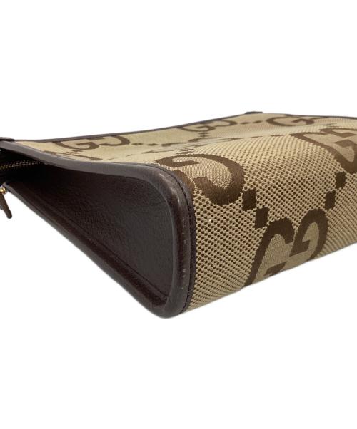 GUCCI（グッチ）GUCCI (グッチ) クラッチバッグ ベージュ×ブラウンの古着・服飾アイテム