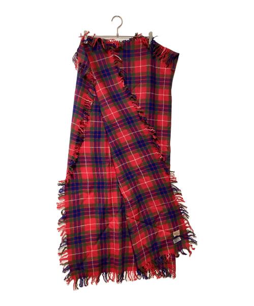 Vivienne Westwood（ヴィヴィアンウエストウッド）Vivienne Westwood (ヴィヴィアンウエストウッド) ストール レッド×ネイビーの古着・服飾アイテム