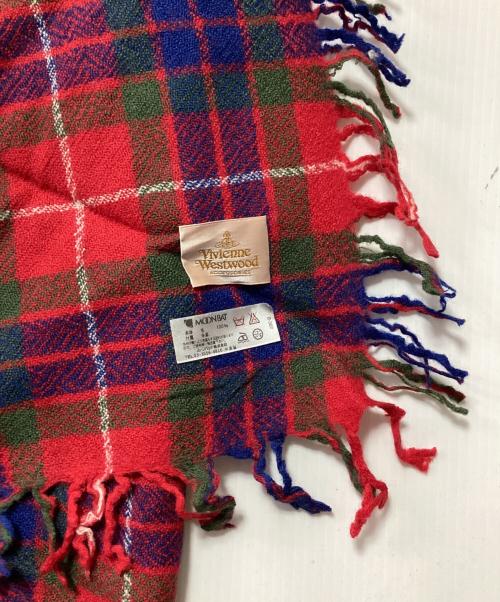Vivienne Westwood（ヴィヴィアンウエストウッド）Vivienne Westwood (ヴィヴィアンウエストウッド) ストール レッド×ネイビーの古着・服飾アイテム