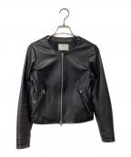 STUDIOUSステュディオス）の古着「ノーカラーシングルライダースジャケット」｜ブラック