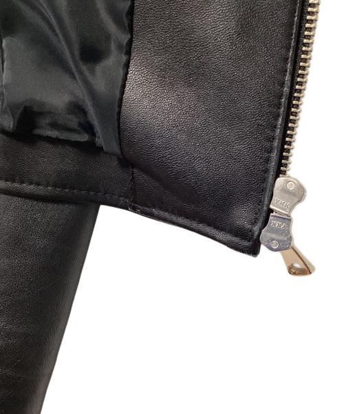 STUDIOUS（ステュディオス）STUDIOUS (ステュディオス) ノーカラーシングルライダースジャケット ブラックの古着・服飾アイテム