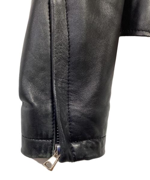 STUDIOUS（ステュディオス）STUDIOUS (ステュディオス) ノーカラーシングルライダースジャケット ブラックの古着・服飾アイテム