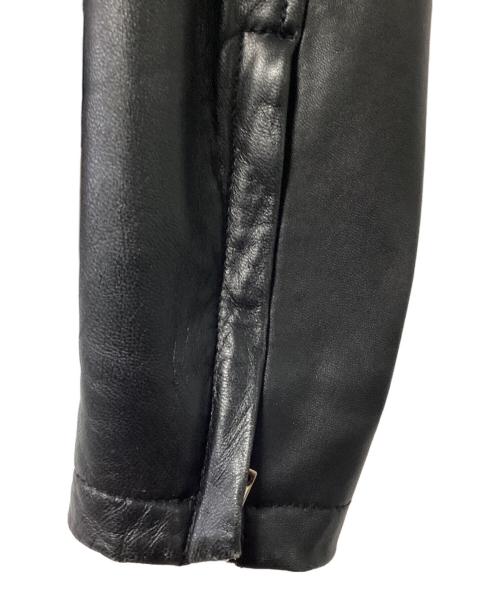 STUDIOUS（ステュディオス）STUDIOUS (ステュディオス) ノーカラーシングルライダースジャケット ブラックの古着・服飾アイテム