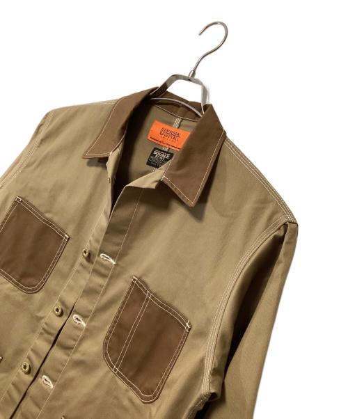 UNIVERSAL OVERALL（ユニバーサルオーバーオール）UNIVERSAL OVERALL (ユニバーサルオーバーオール) カバーオール ベージュ×ブラウン サイズ:Fの古着・服飾アイテム