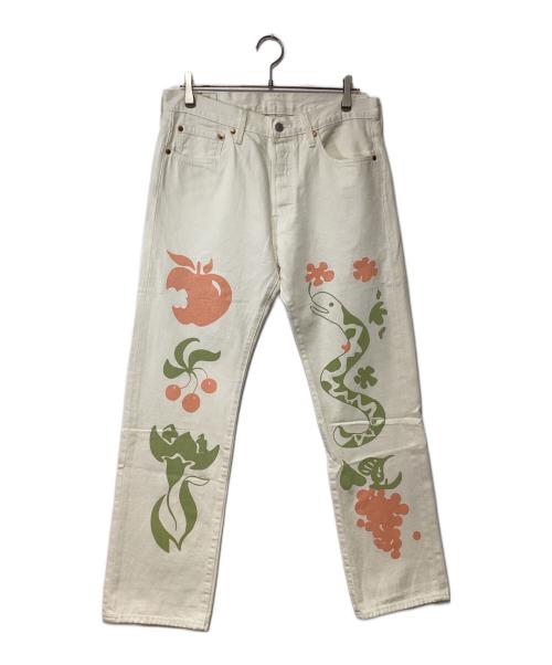 LEVI'S（リーバイス）LEVI'S (リーバイス) DAY ORIGINAL FIT WHITE PATTERN ホワイト サイズ:W32 L30の古着・服飾アイテム